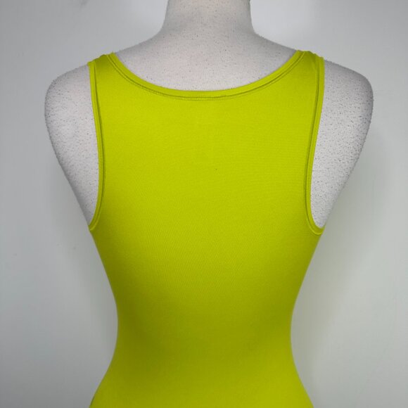 Lululemon Women’s Sz S Wundermost Ultra Soft Nulu tank Bodysuit Lime - Picture 8 of 11